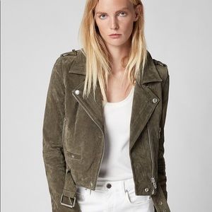 BLANK NYC Suede Moto Jacket in Color Herb, Size M